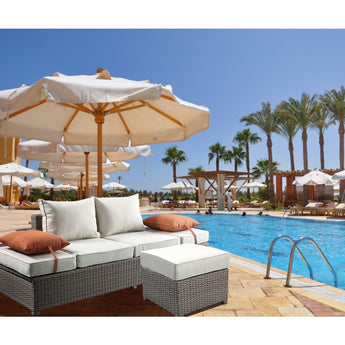 Salena Patio Sofa W/2 Pillows & Ottoman 45015