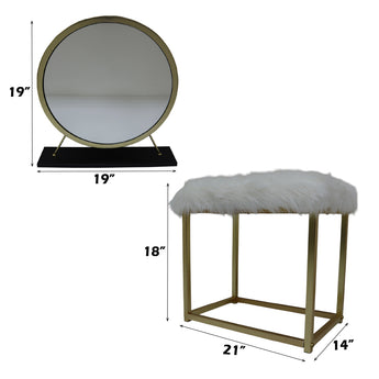 Adao Vanity Mirror & Stool AC00931