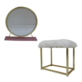 Adao Vanity Mirror & Stool AC00934