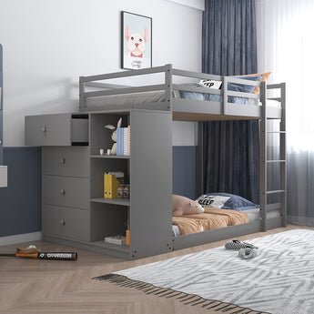Gaston Twin/Twin Bunk Bed W/4 Drawers & 3 Compartments BD01372