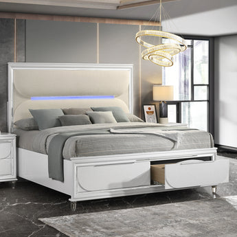 Tarian Queen Bed W/LED & Storage BD02317Q