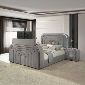 Shelyn EK Bed w/LED, TV Stand, Fireplace & Bluetooth BD05651EK