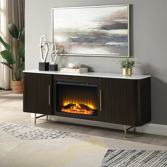 Clayten Server w/Marble Top & Fireplace DN03944