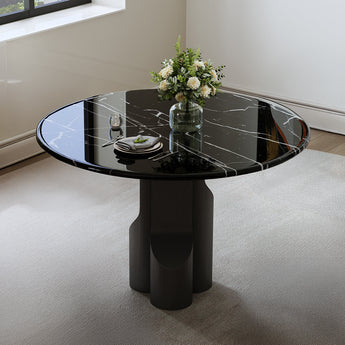 Kinton Round Dining Table w/Natural Marble Top DN04795