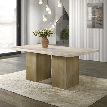 Olinda Dining Table w/Natrual Marble Top DN07035