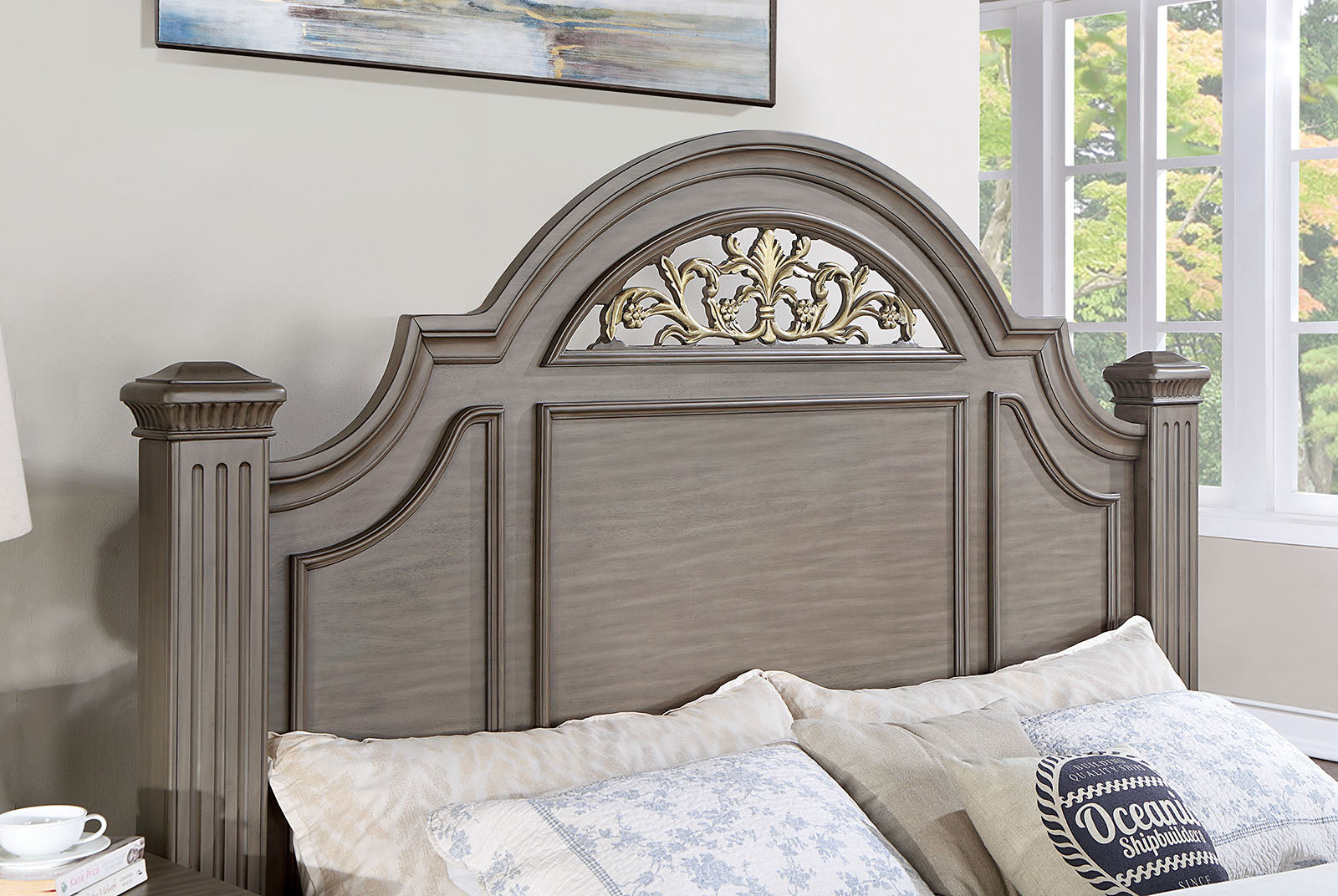 SYRACUSE - E.King Bed - CM7129GY-EK-BED