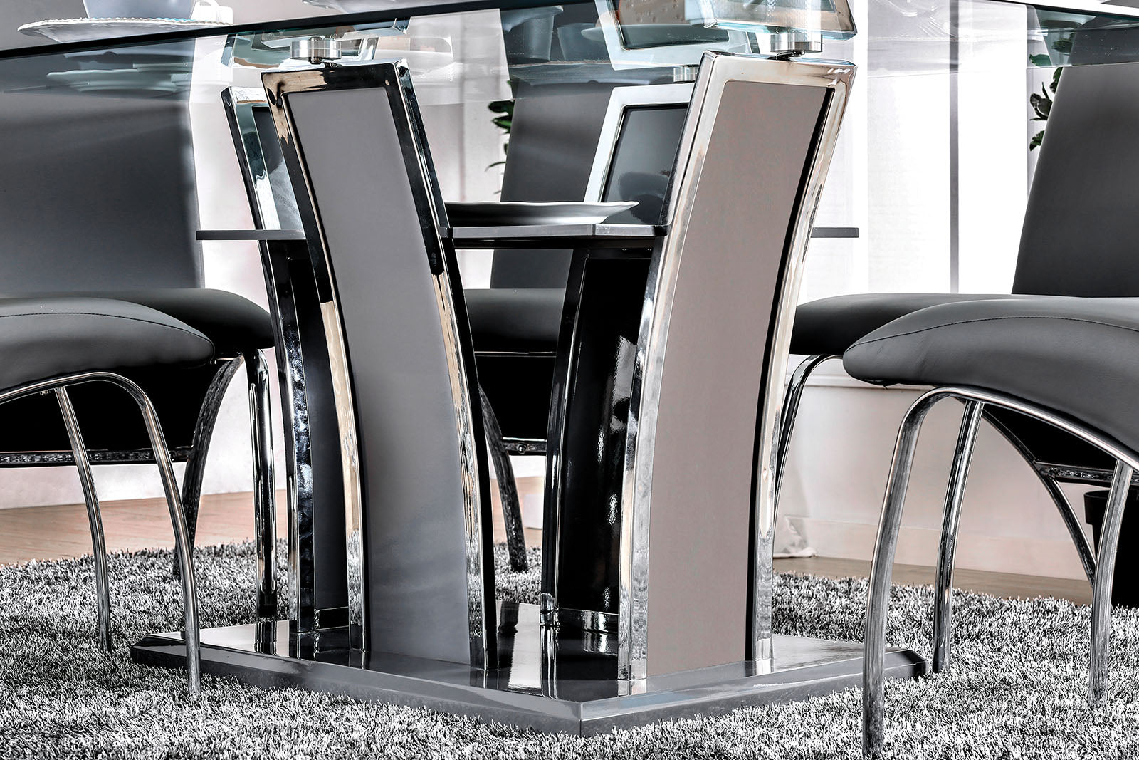 GLENVIEW - 7 Pc. Dining Table Set - CM8372GY-T-7PC