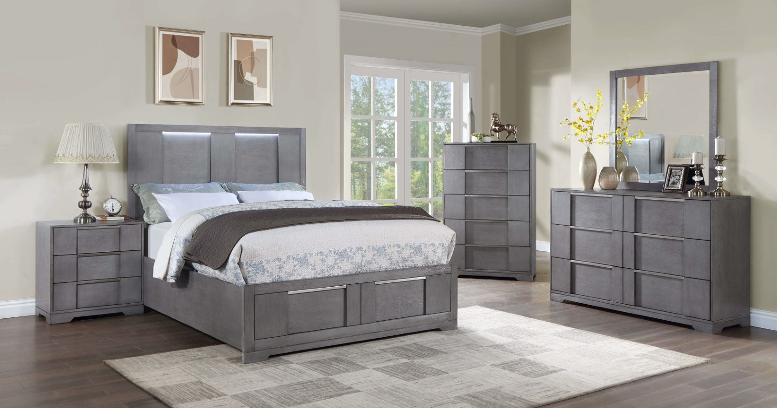 REGULUS - Queen Bed - CM7475GY-Q-BED