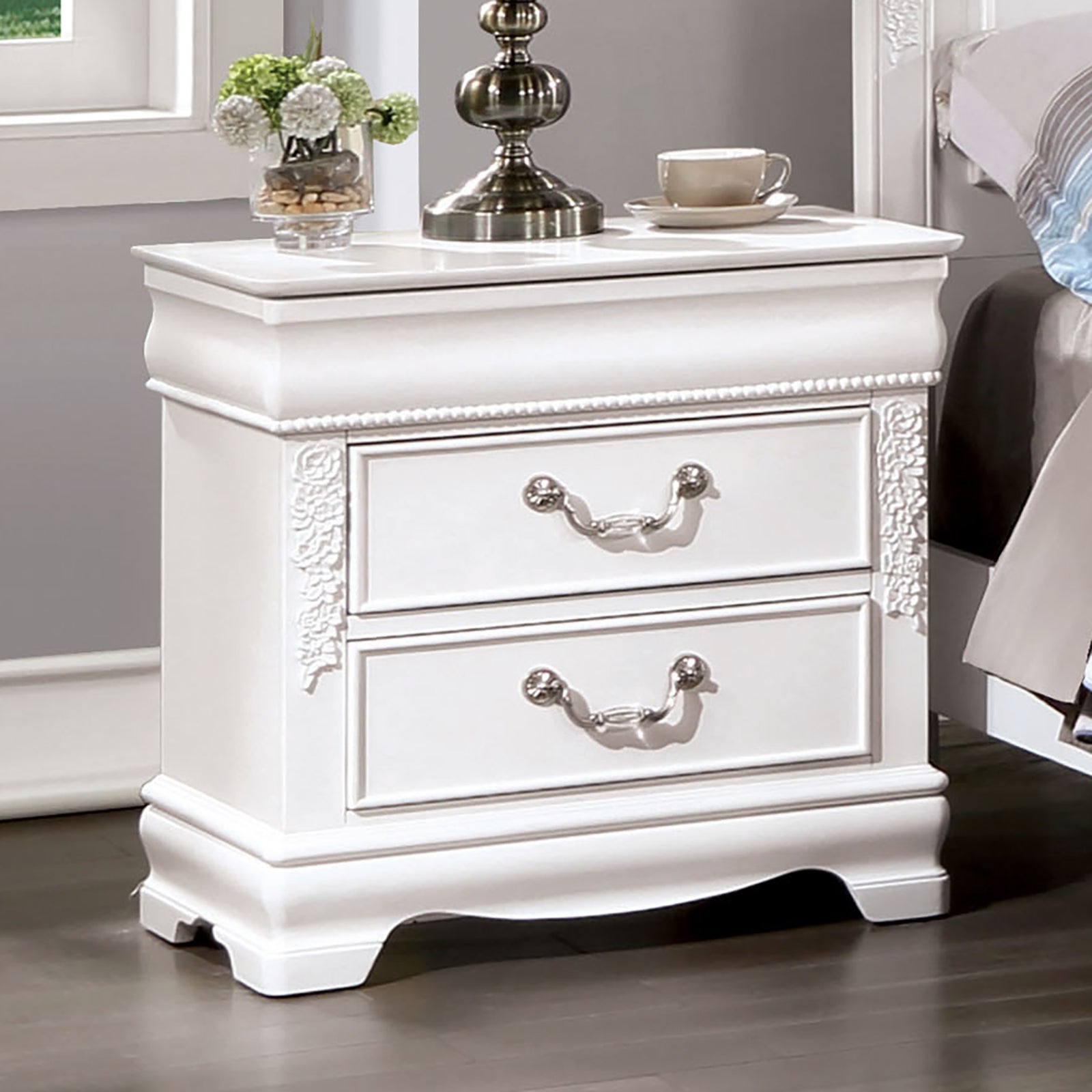 ALECIA - Nightstand w/ USB - CM7458WH-N