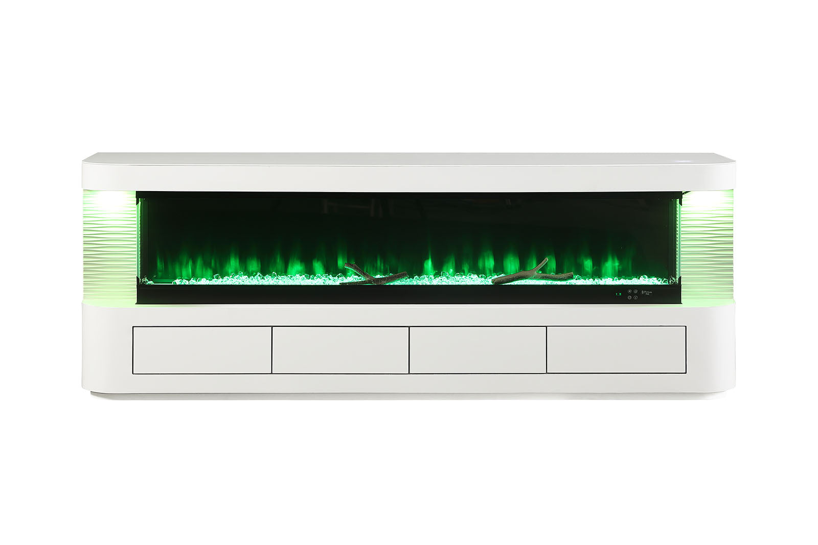 LUKEN - 71" TV Stand w/ Electric Fireplace - FM-AC8010WH-TV