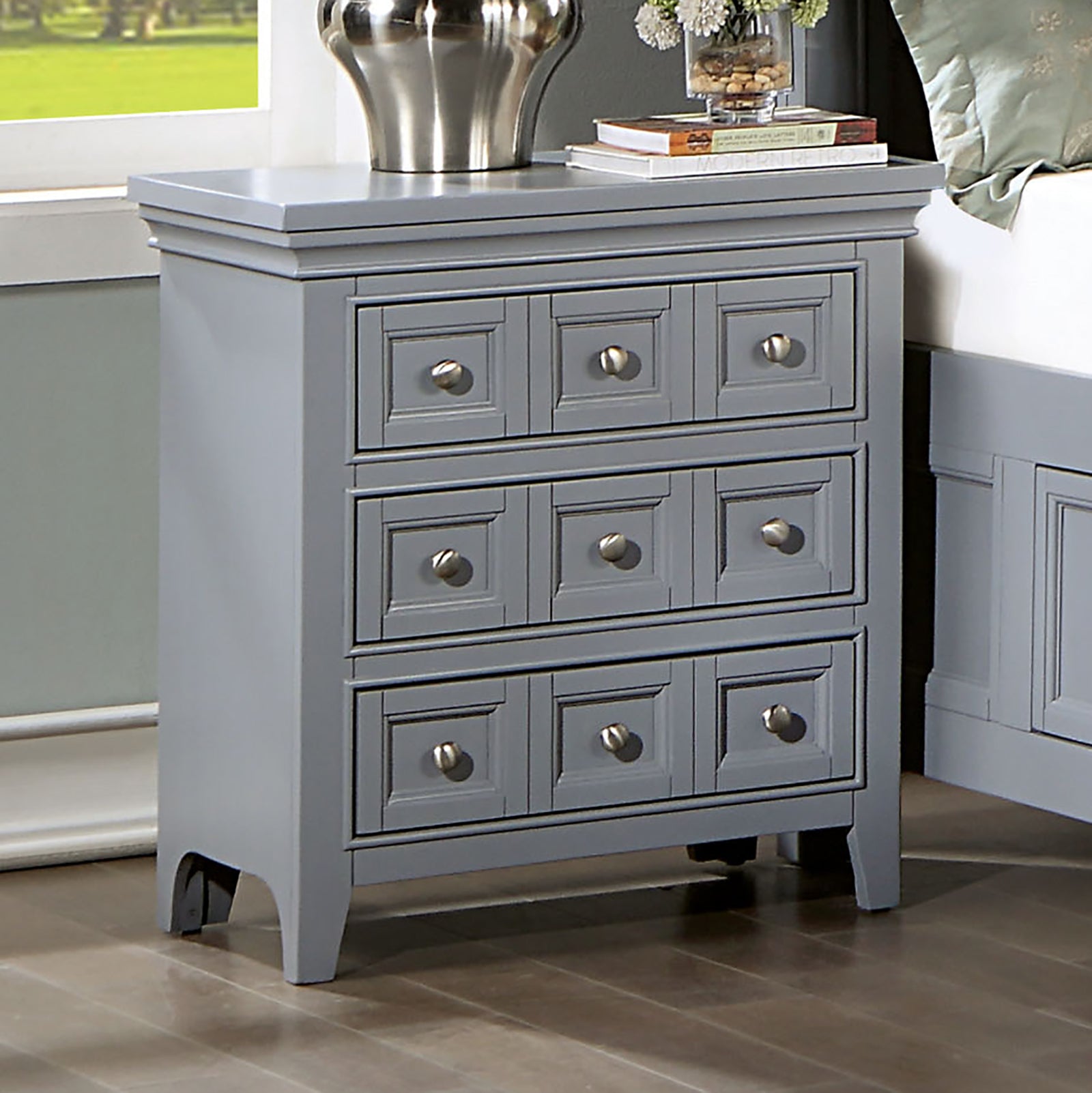 CASTLILE - Nightstand w/ USB - CM7413GY-N