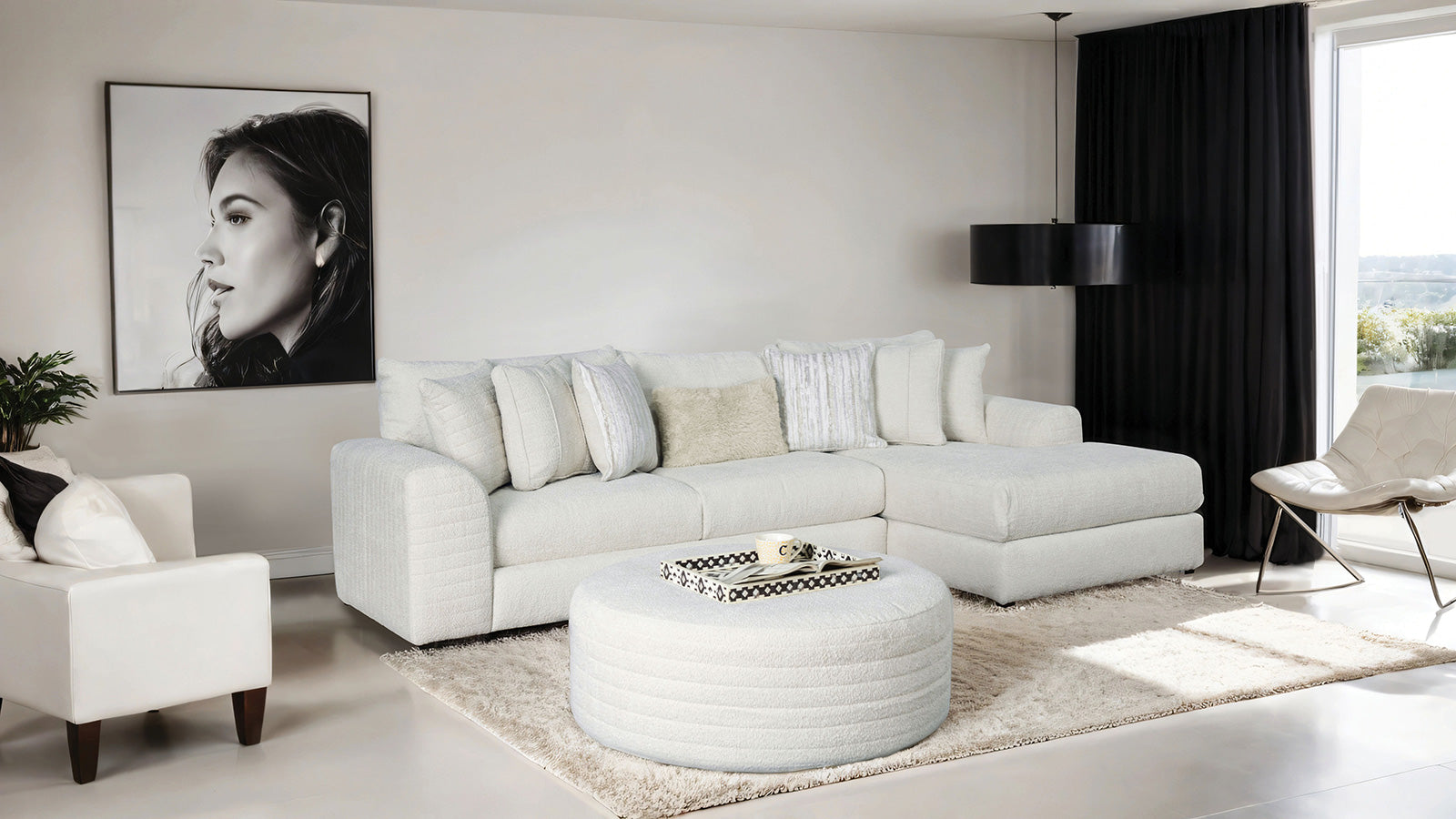 NEWBERG - Sectional, Ivory - SM5198-SECT