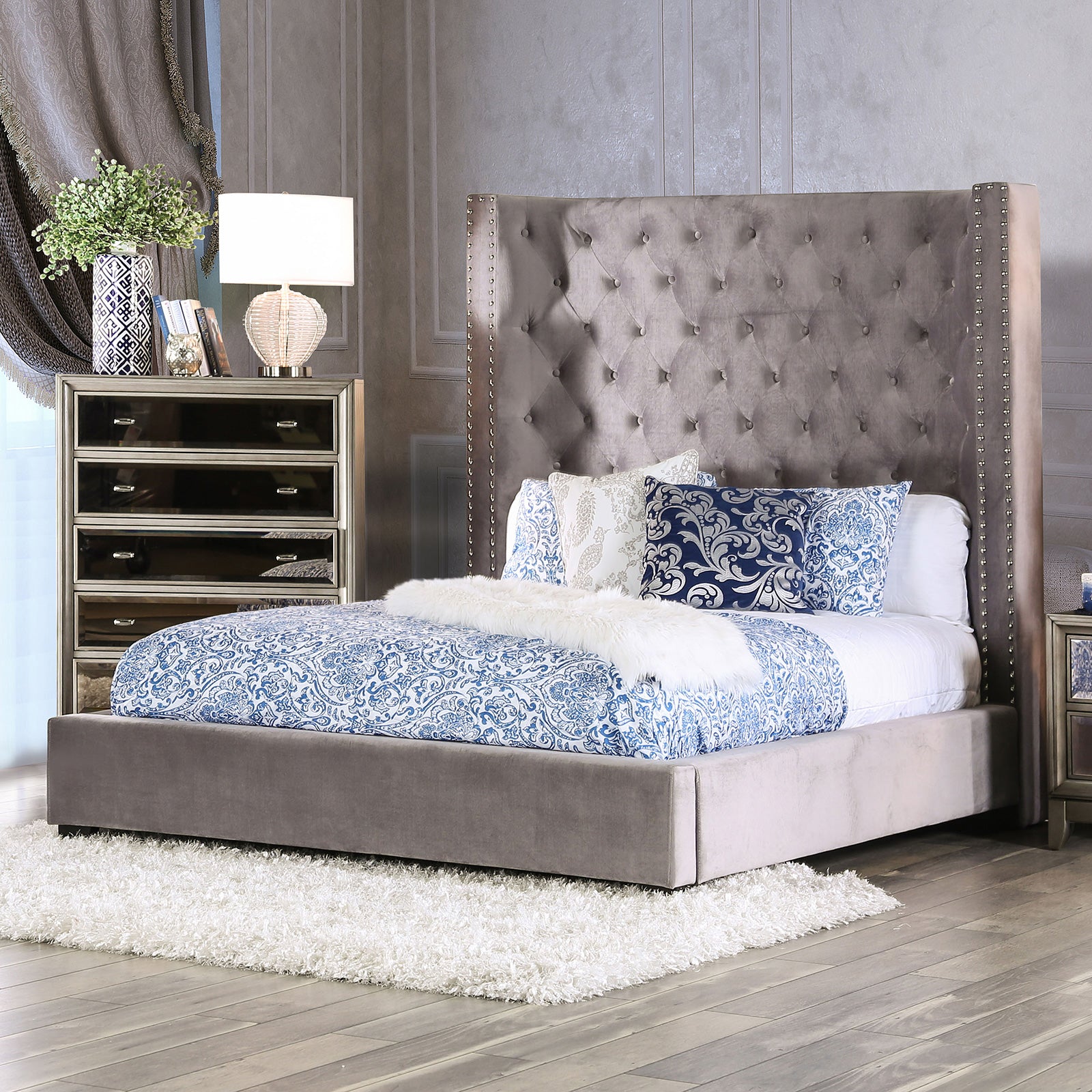 ROSABELLE - Queen Bed - CM7669GY-Q-BED
