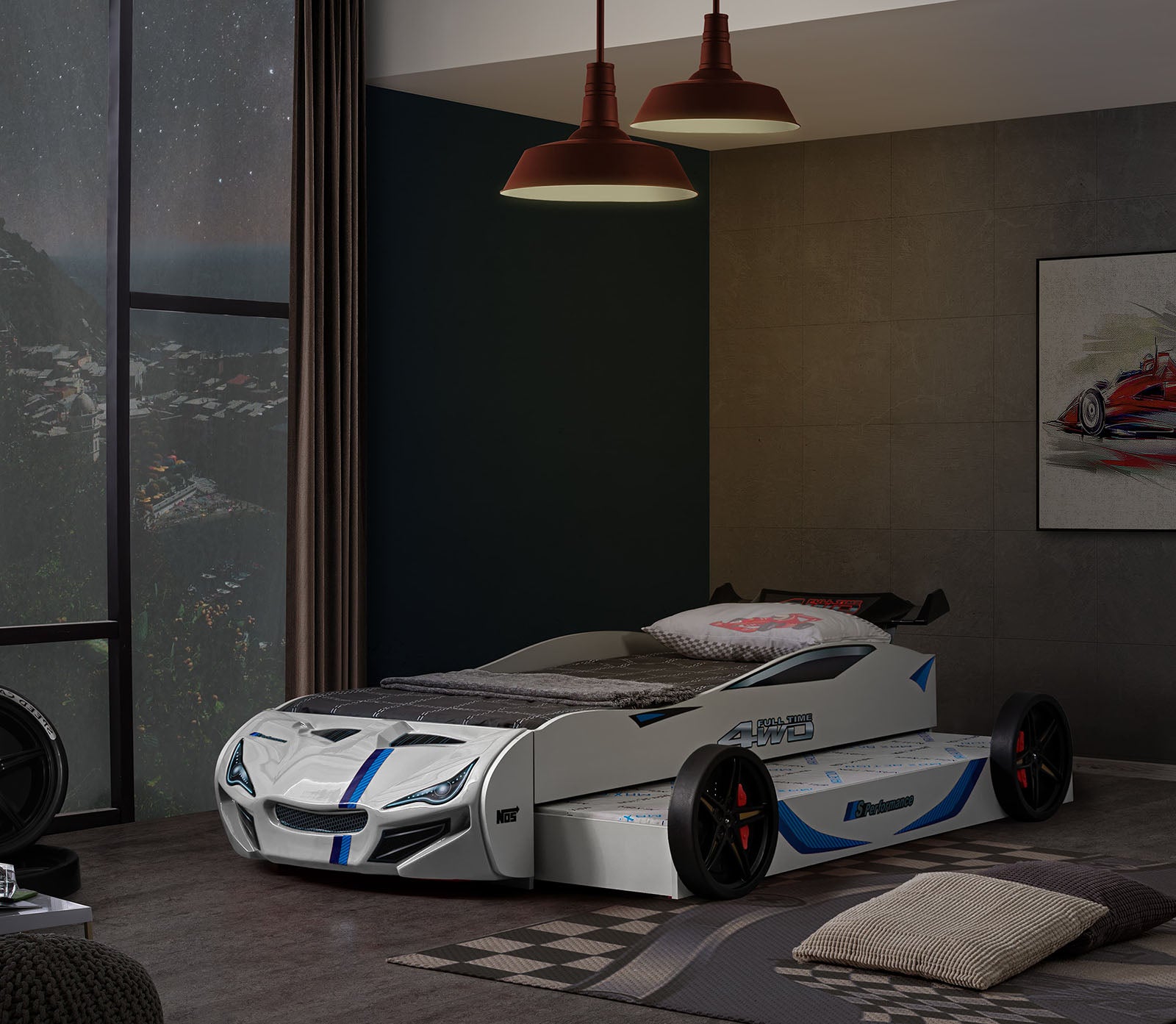 TRACKLITE - Car Bed - FOA7735WH-BED