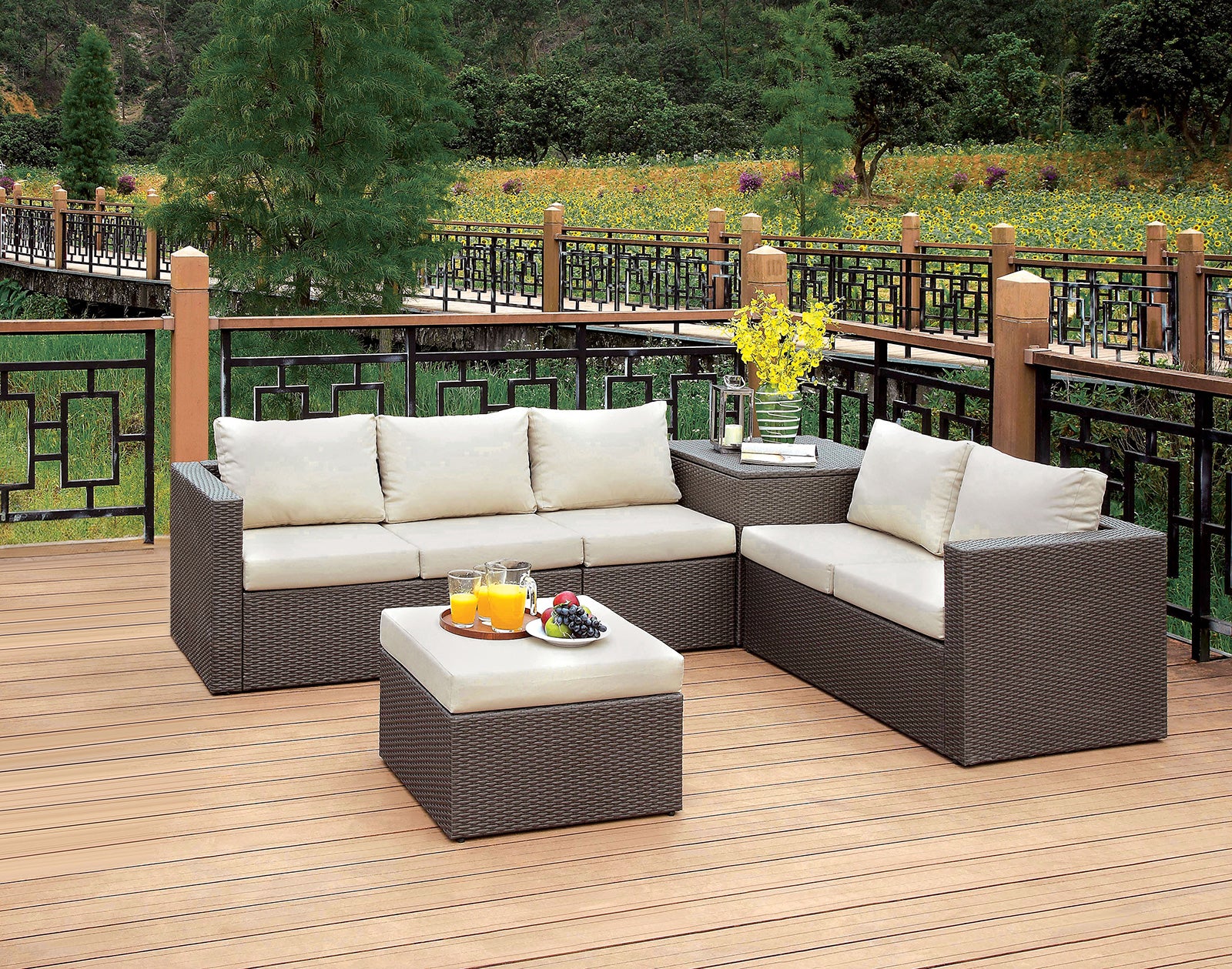 DAVINA - Patio 3 Pc. Set Storage - CM-OS1818-SECT+OT
