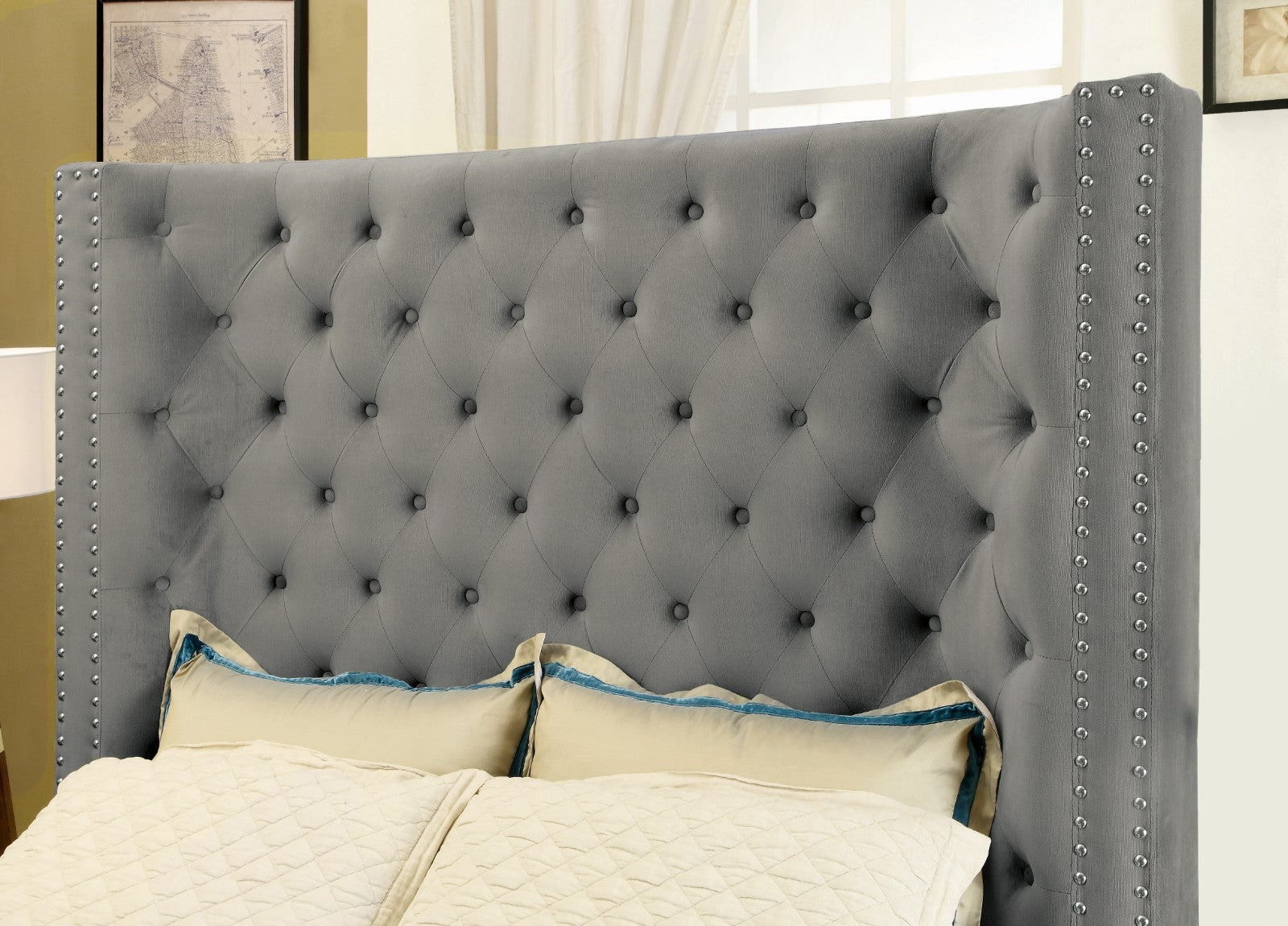 ROSABELLE - E.King Bed - CM7669GY-EK-BED