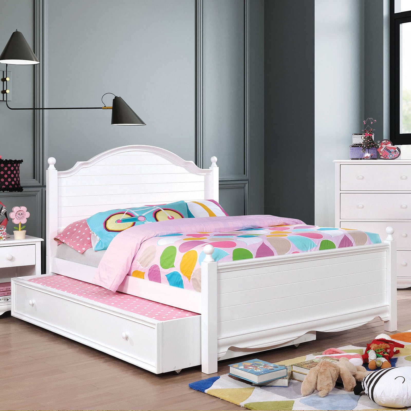 DANI - 4 Pc. Full Bedroom Set w/ Trundle - CM7159WH-F-4PC-TR