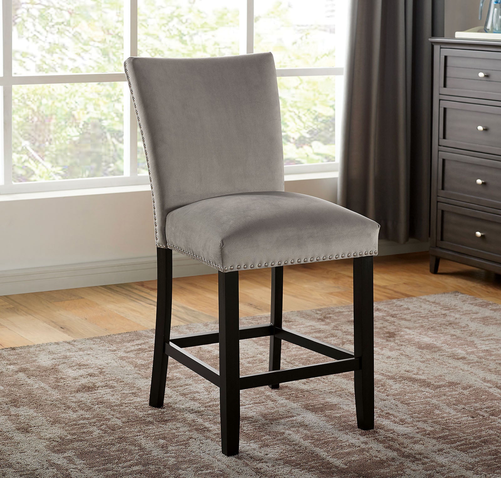 KIAN II - Counter Ht. Chair (2/CTN) - CM3744GY-PC-2PK