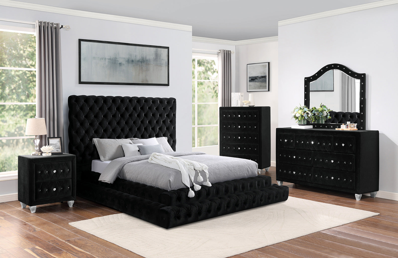 STEFANIA - Queen Bed - CM7227BK-Q-BED