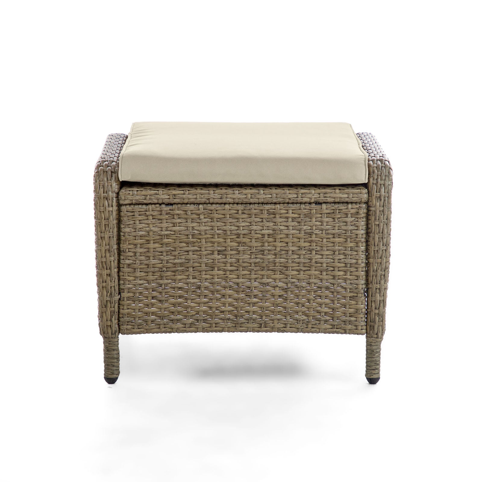 MACKAY - Ottoman (2/CTN), Beige/Natural Teak - GM-2003-2PK