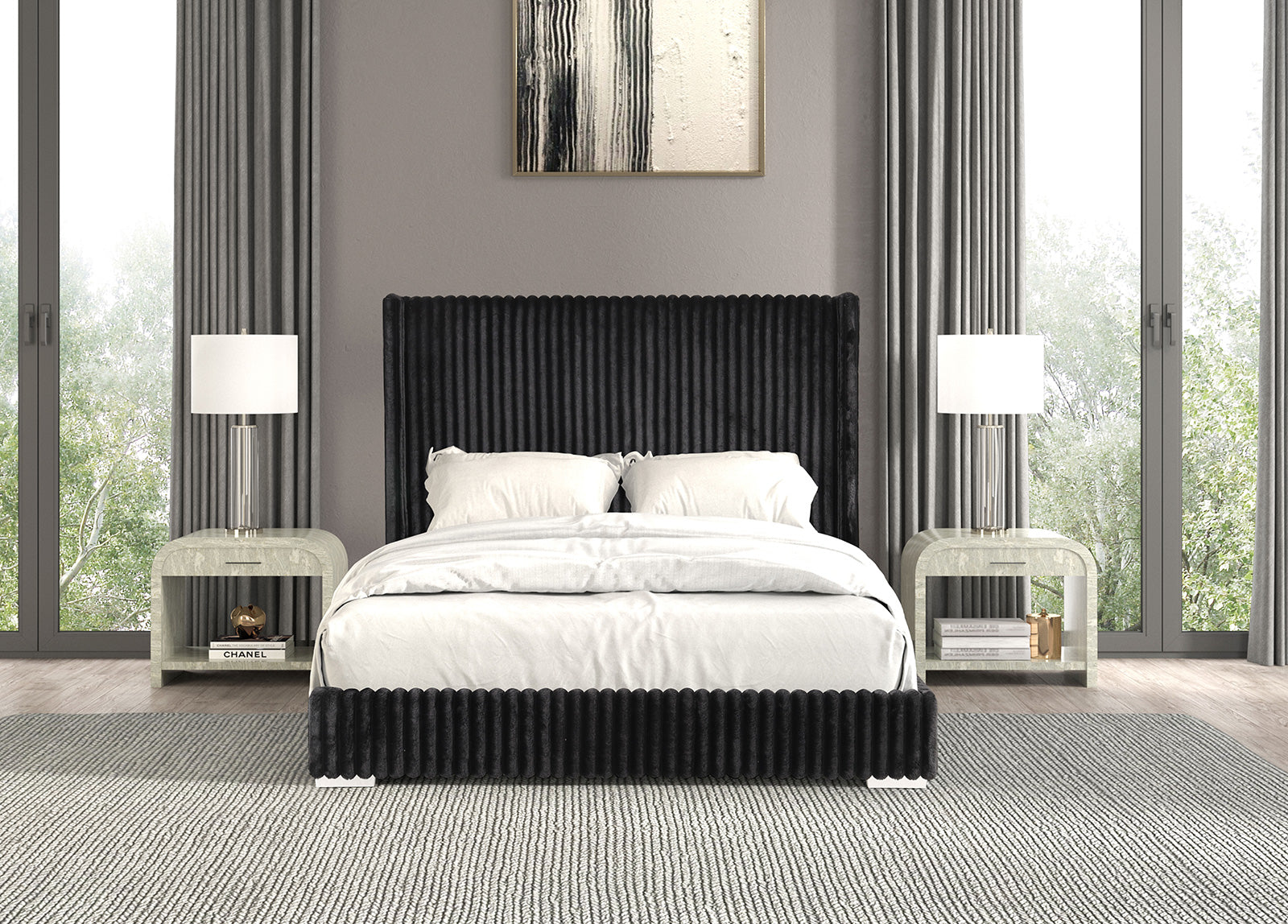 CADWELL - Queen Bed, Black - FM7120BK-Q