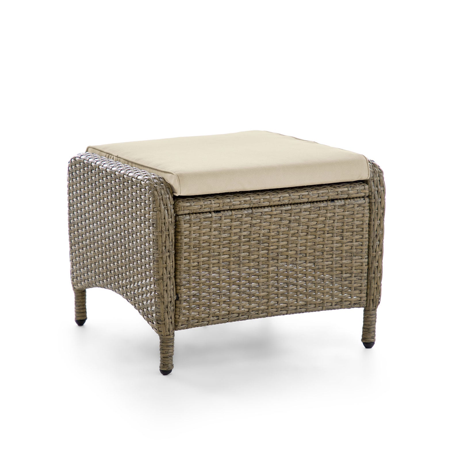 MACKAY - Ottoman (2/CTN), Beige/Natural Teak - GM-2003-2PK