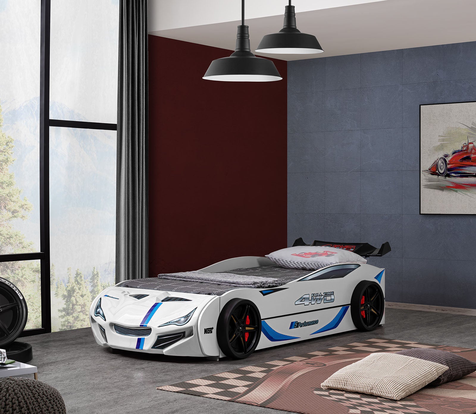 TRACKLITE - Car Bed - FOA7735WH-BED