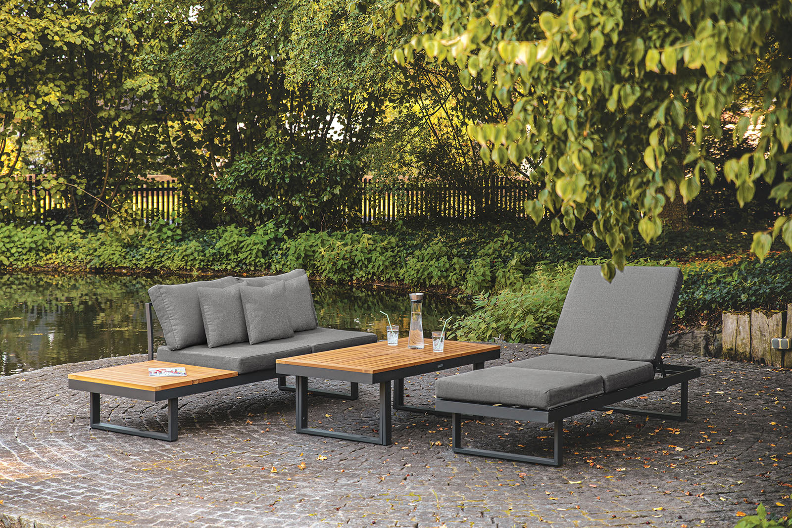 SAN JOSE - Modular Sectional, Gun Metal/Natural/Gray - GM-1007