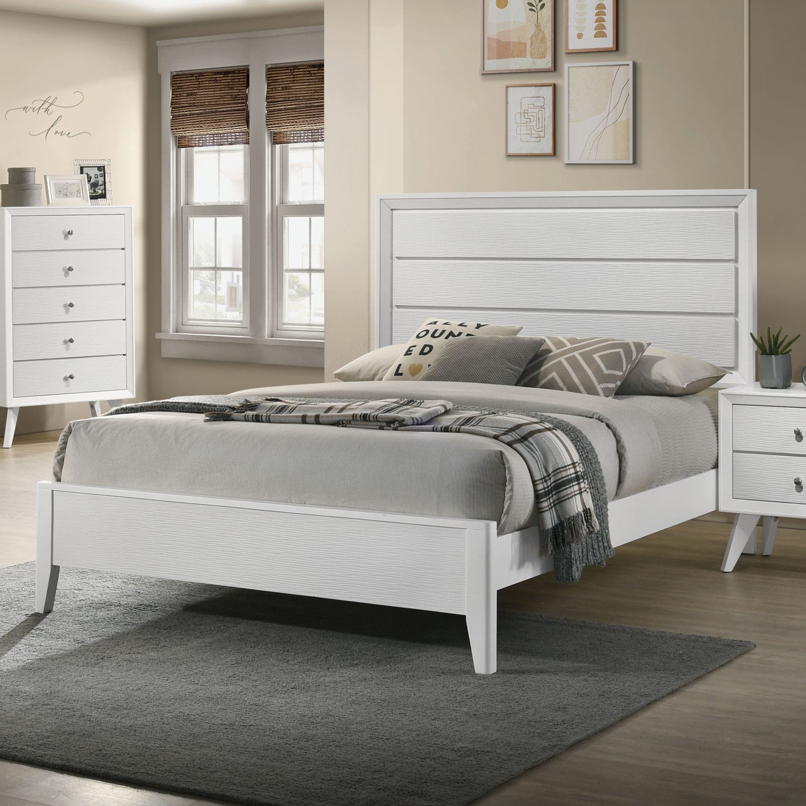DORTMUND - E.King Bed - CM7465WH-EK-BED