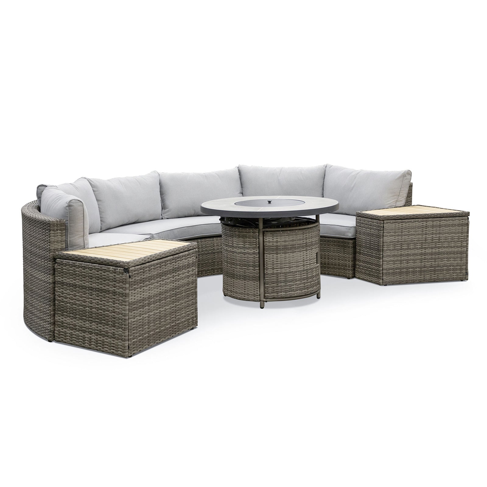 BARBUDA - 6 Pc. Conversation Set w/ Fire Pit - GM-1045-6PC