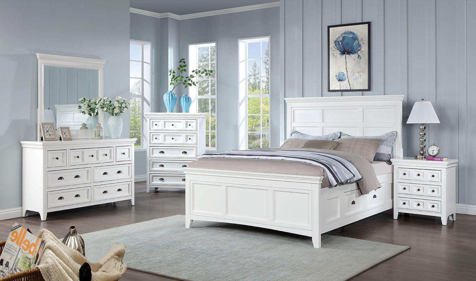 CASTILE - E.King Bed - CM7413WH-EK-BED