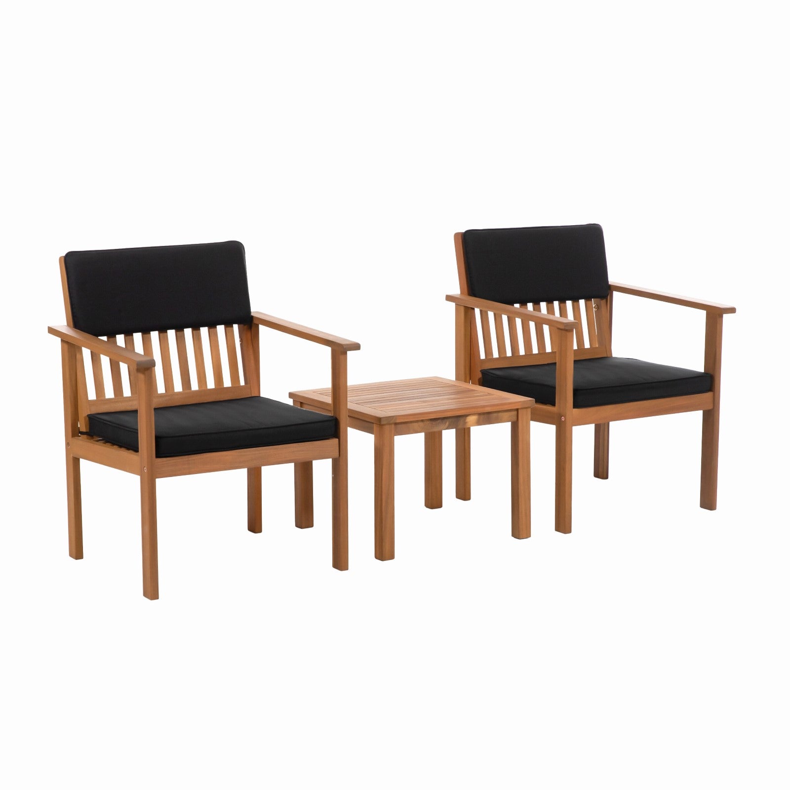 NOTO - 3 Pc. Patio Set, Natural/Black - GM-1018-3PK