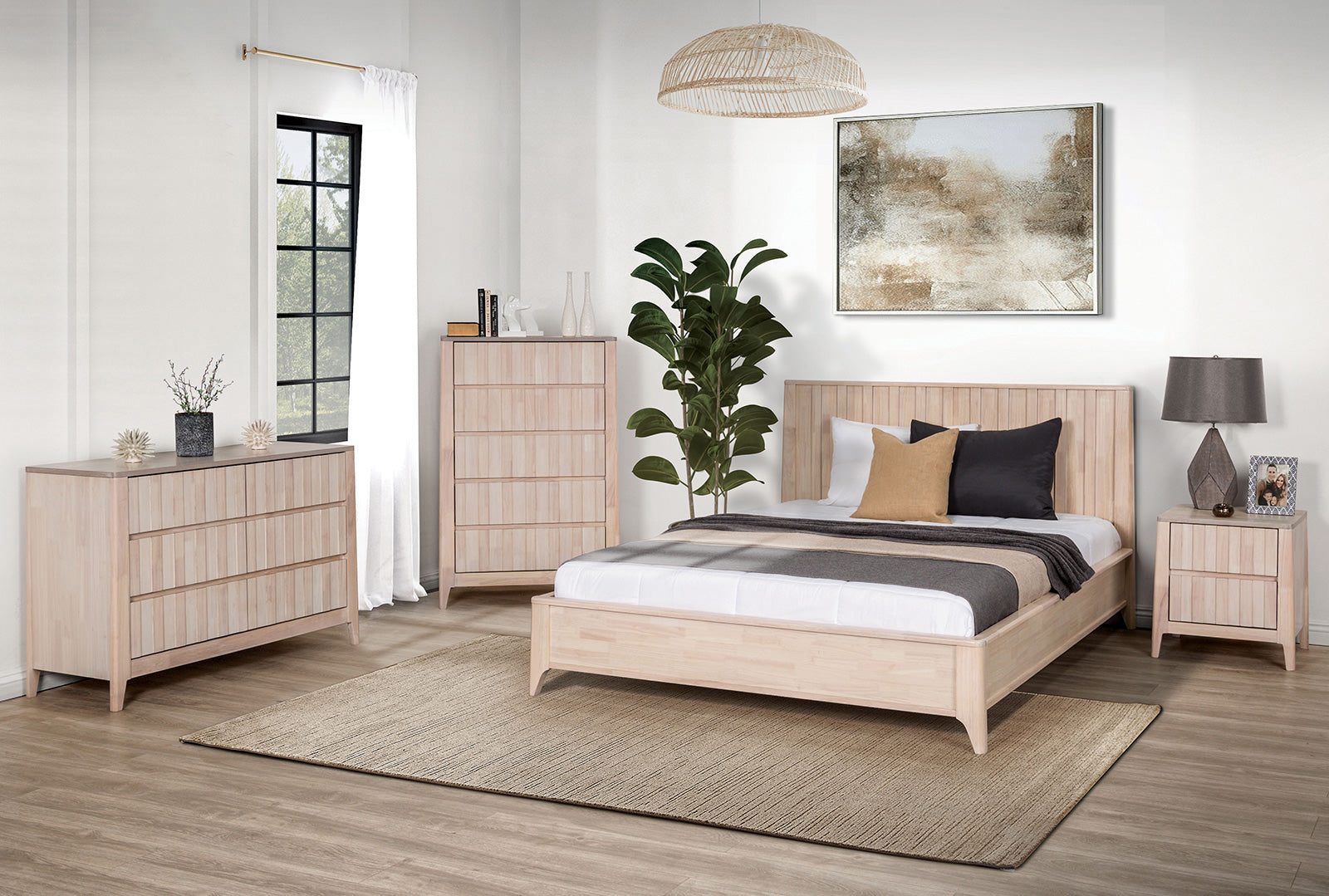 GERVAIS - Full Bed, White Wash - FM7105WH-F-BED