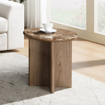 Markku End Table w/Natural Marble LV05316