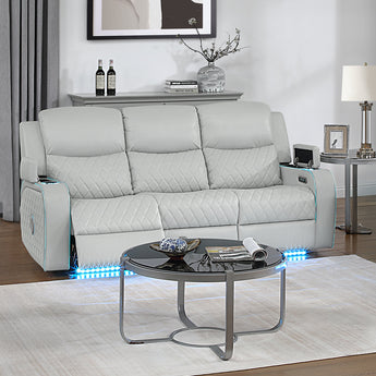 Elonzo Power Motion Sofa w/LED, Power Headrest & Speaker LV05900