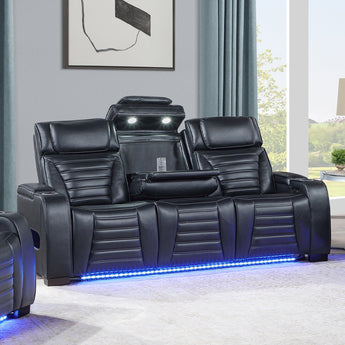Ephron Power Motion Sofa W/Dropdown Table, Wireless Charging, Reading Light, Power Headrests & LED LV06080