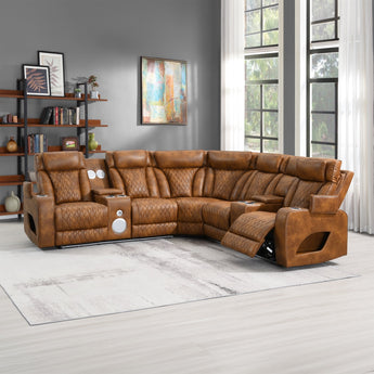 Taddeo Power Motion Sectional Sofa Set w/Power Headrest, Massage & LED LV06240