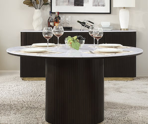 Clayten Round Dining Table w/Marble DN03950