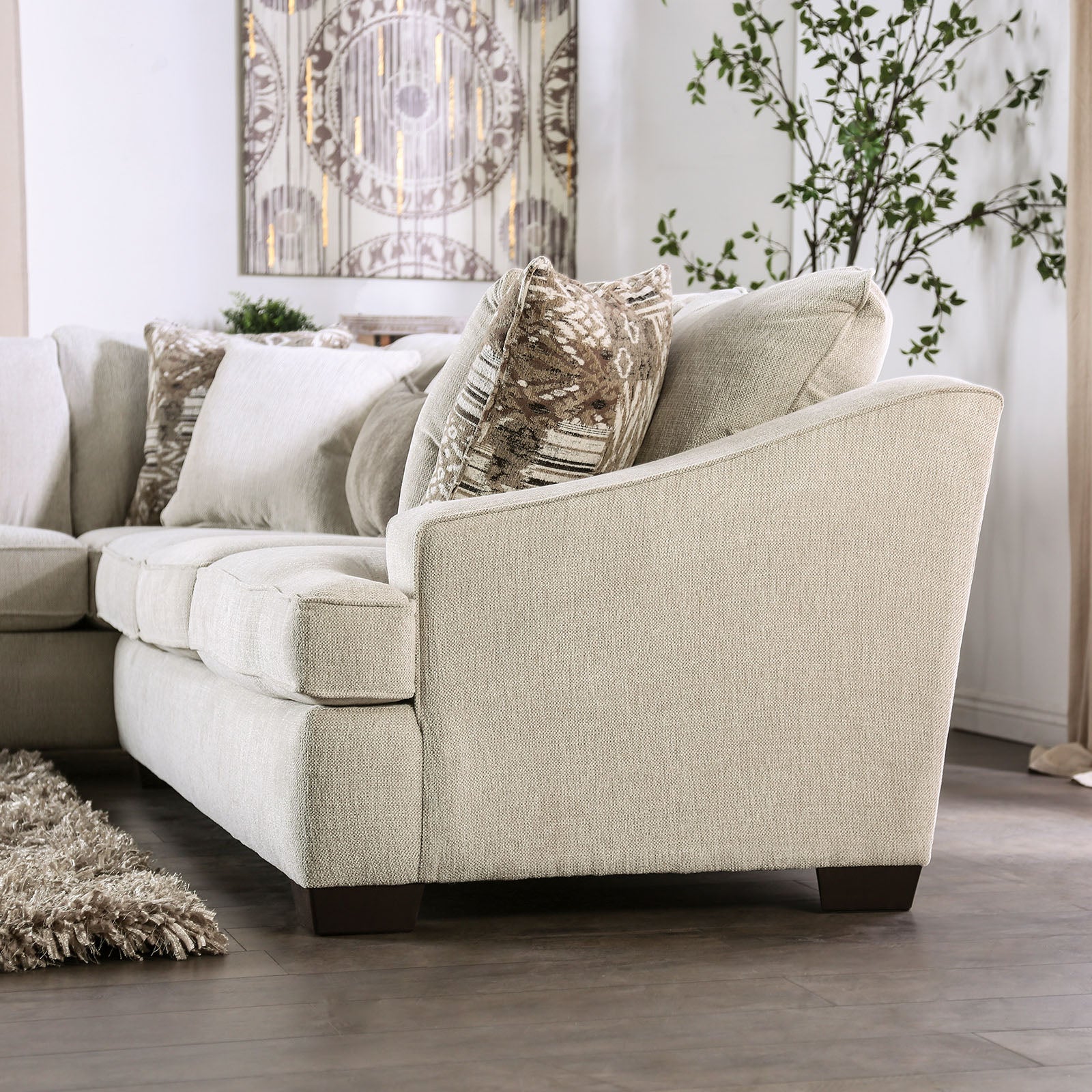 MORNINGTON - Sectional, Ivory/Brown - SM5416-SECT