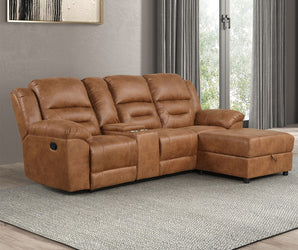 SEPTIMUS - Sectional, Saddle Brown - TM6028BR-SECT