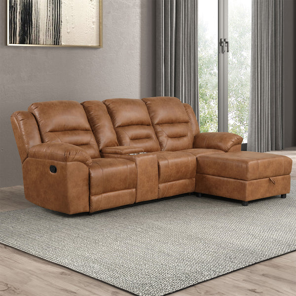 SEPTIMUS - Sectional, Saddle Brown - TM6028BR-SECT