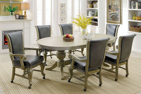 MELINA - 7 Pc. Dining Table Set - CM-GM367GY-T-7PC