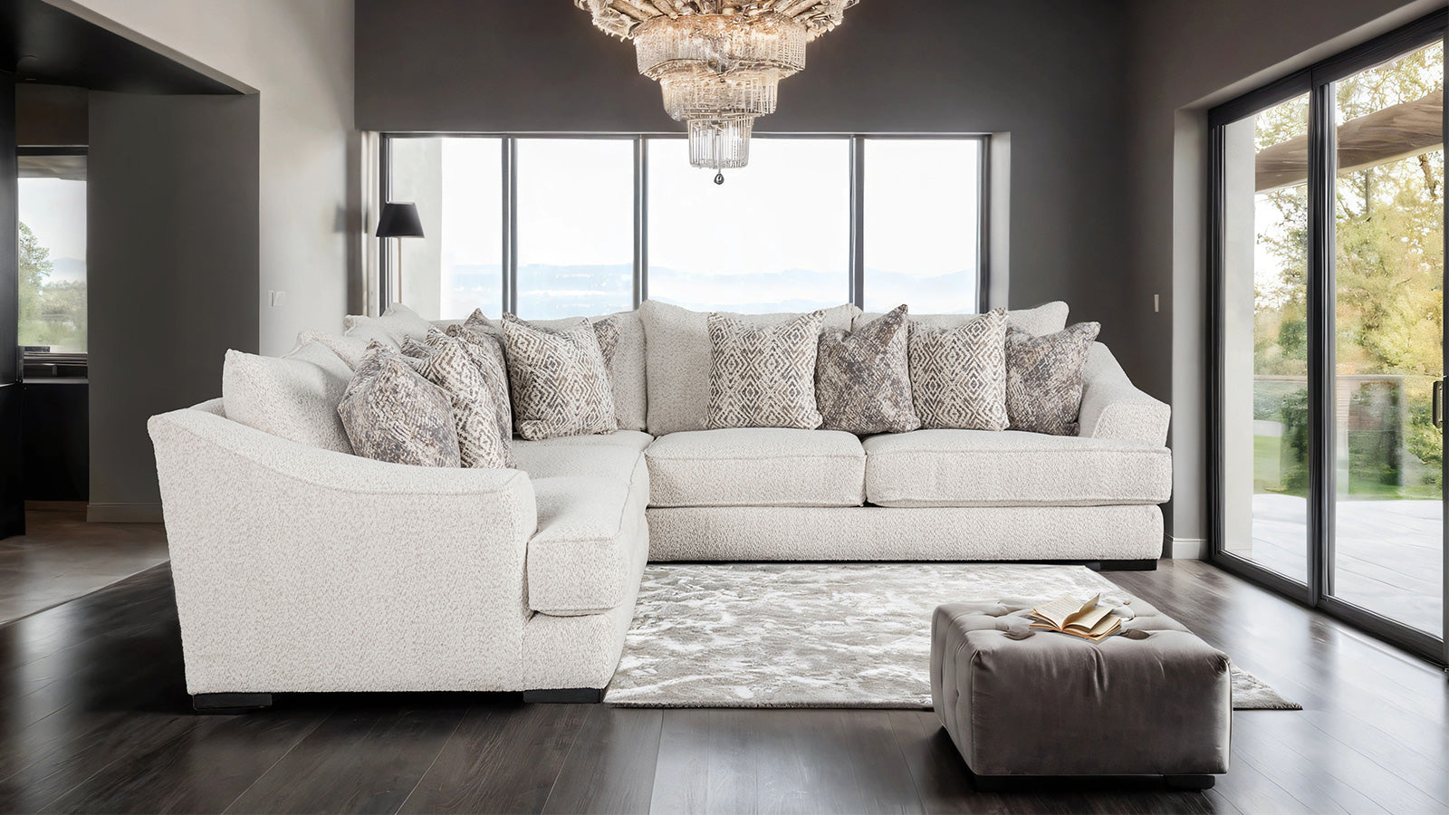 MOORPARK - Sectional, Off-White - SM6092-SECT
