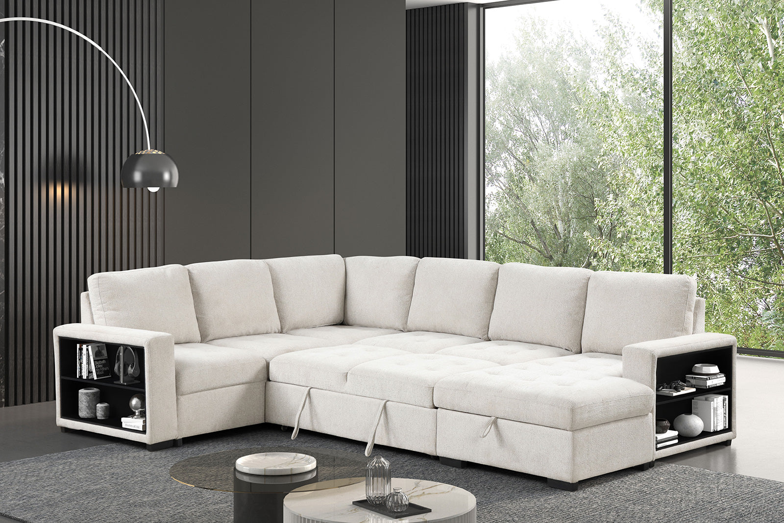 STOCKWELL - Sleeper Sofa Sectional - FM6966BG-SECT