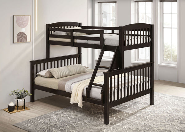 BROOKINGS - Twin/Full Bunk Bed, Dark Walnut - NX-BK001DB-BED