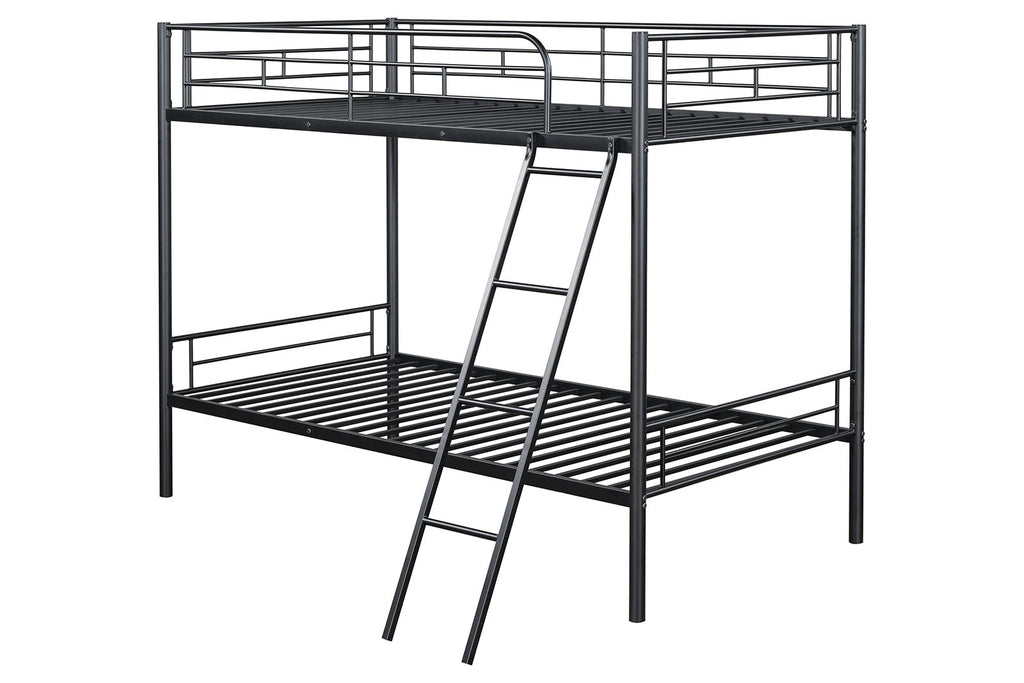 HECTOR - Twin/Twin Metal Bunk Bed (K/D), Black - FM-BK903BK-TT