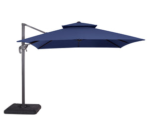 HERO - 10' Square Umbrella, Double Top, Navy + Base