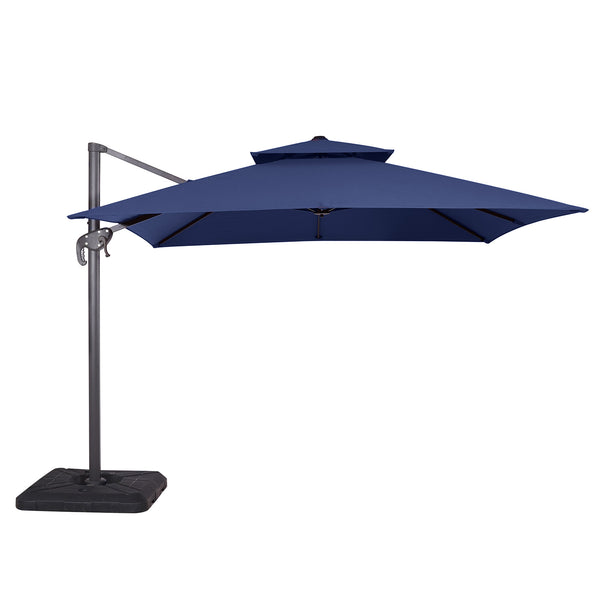 HERO - 10' Square Umbrella, Double Top, Navy + Base - LA-A028BL+BASE
