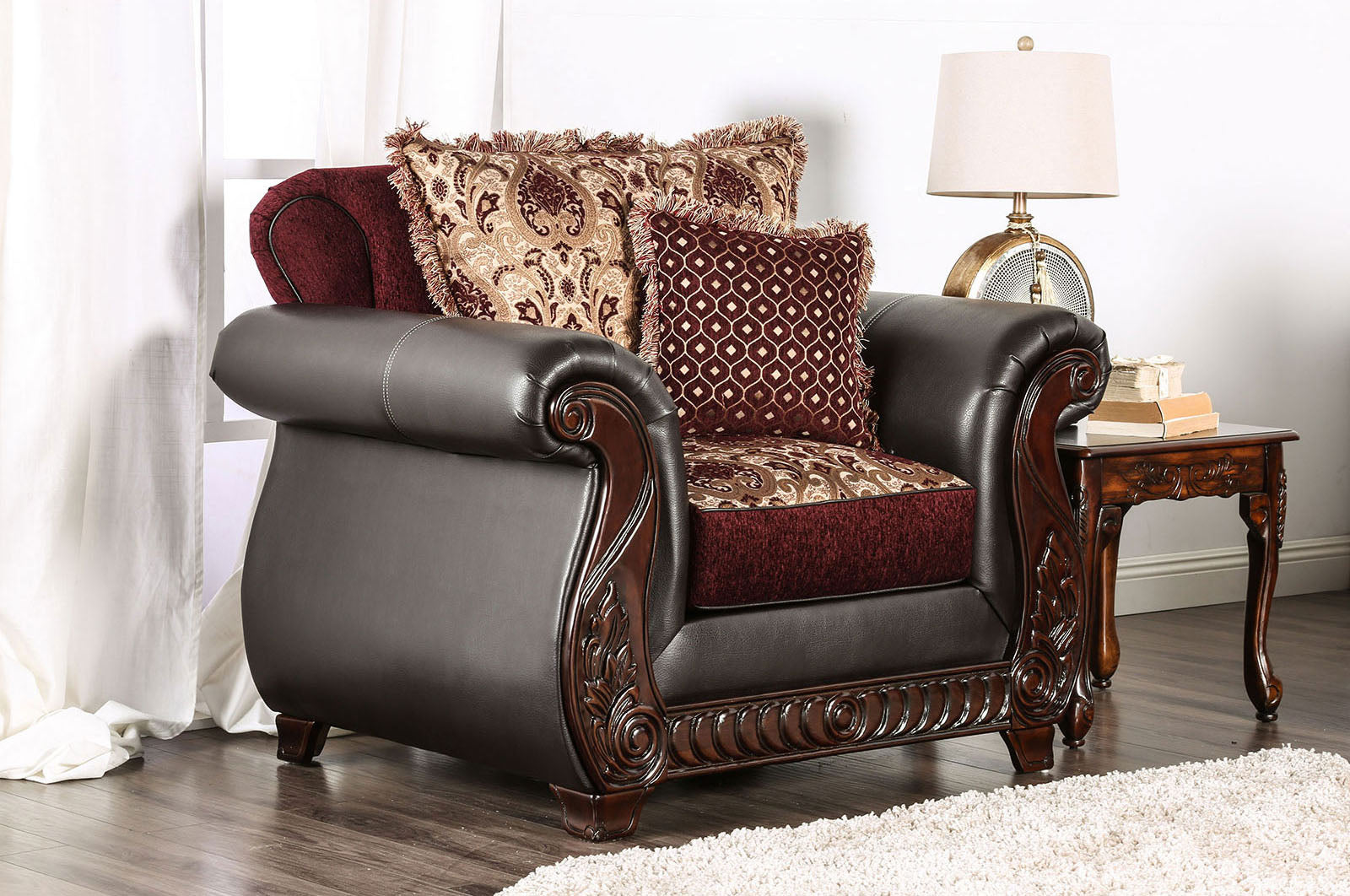 FRANKLIN - Chair, Burgundy - SM6107N-CH