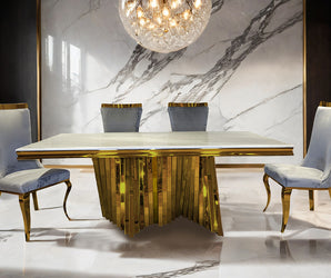 BASILICATA - 7 Pc. Dining Table Set - FM33001GD-T-7PC-13GY